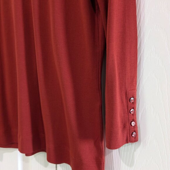 Chico's Women's Everyday 3/4 Sleeve Top, Size 0, Smoked Paprika Pima Cotton, NWT - Picture 5 of 11